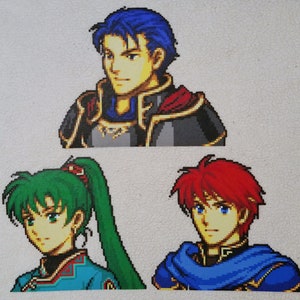 Fire Emblem 7 (Blazing Blade) Character Portraits - Fuse Bead Sprite Wall Art Figure