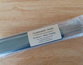 11" Charcoal Incense Sticks Variety Sampler 100 CT/4 Scents Hand Scented Scentimentals Studio