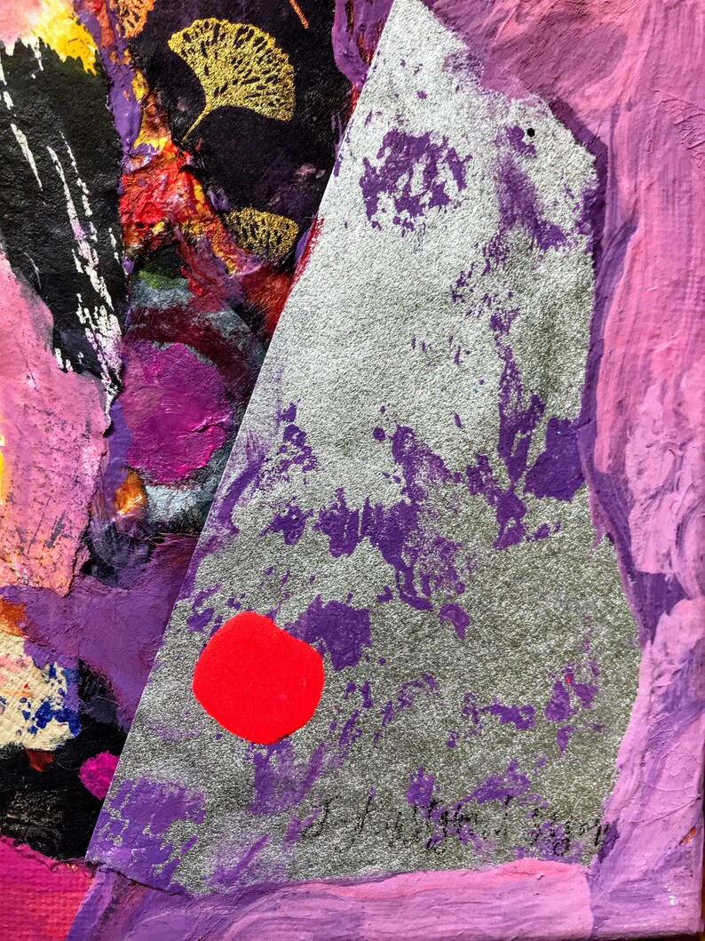 Tranquility Abstract Mixed Media Collage Art afbeelding 3
