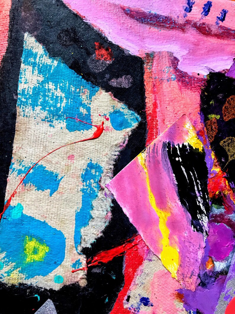 Tranquility Abstract Mixed Media Collage Art afbeelding 4