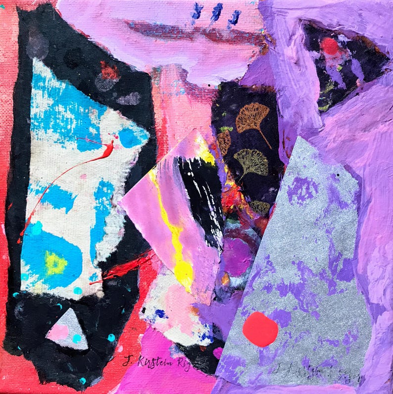 Tranquility Abstract Mixed Media Collage Art afbeelding 2