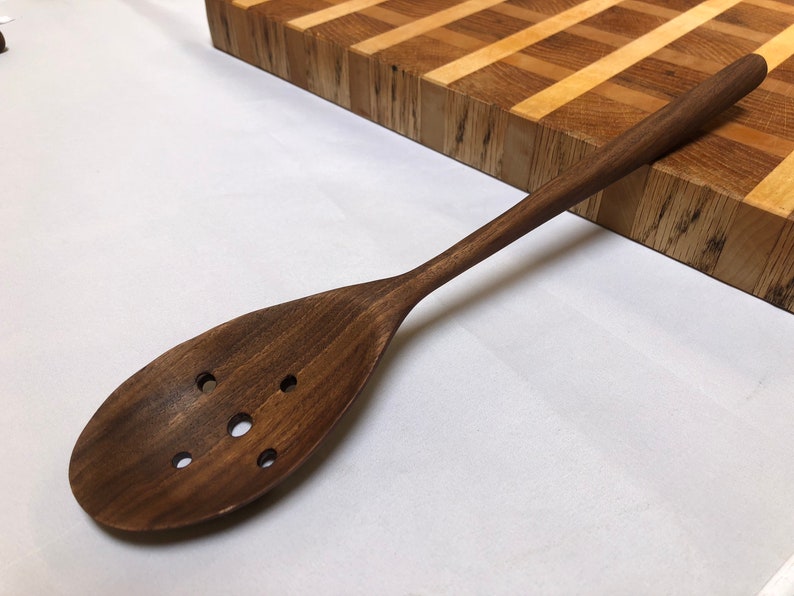 Dark Walnut mediumlarge kitchen utensils Handmade wooden set of 4