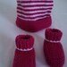 Square beanie hat and booties gift set socks shoes Preemie image 0