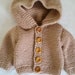 Hand knitted handmade Premature newborn  0-6 months baby girl Beige - Preemie