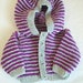 Cotton unisex hooded jacket handmade preemie newborn baby girl Purple