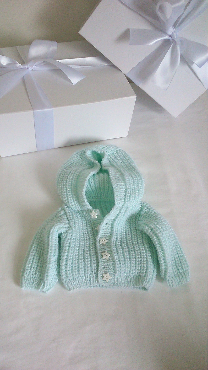 Blue sparkle prem premature preemie newborn hooded jacket image 0