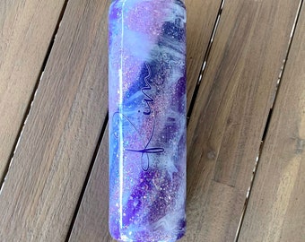 Purple swirl milky way, Purple glitter tumbler, Custom tumbler