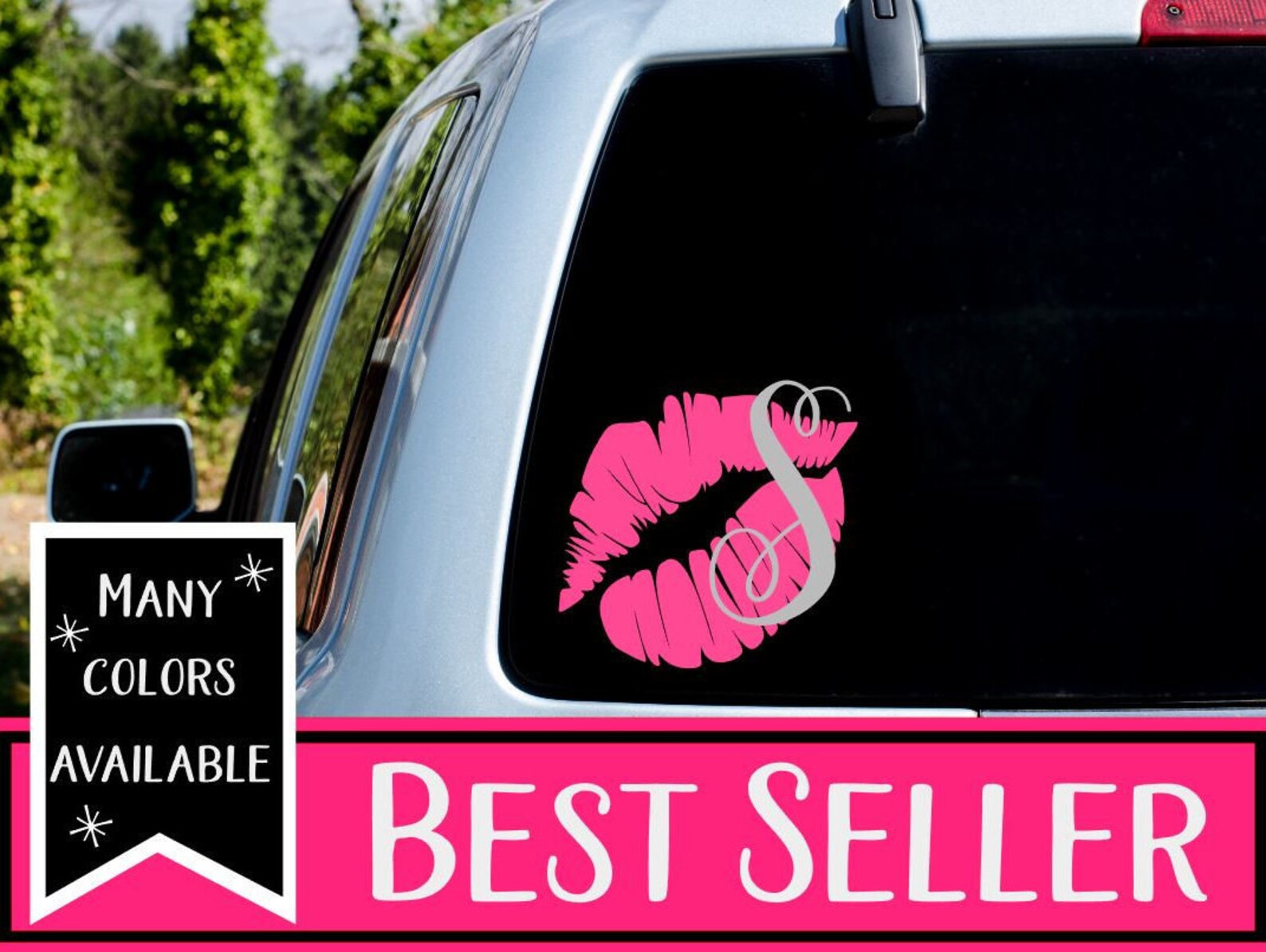 Lips Car Decal Car Decals for Women Monogram Car Decal Car Etsy