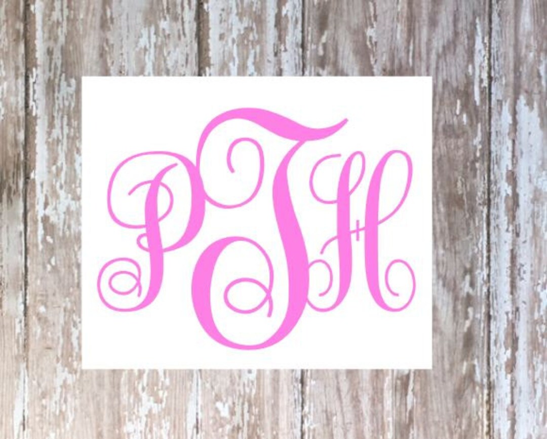 Monogram Decal, Monogram Car Decal, Initial Decal, Monogram Laptop ...