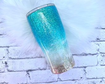 Beach tumbler, Beach glitter tumbler, Custom beach tumbler, Vacation tumbler, Vacation cup, Girls trip tumbler