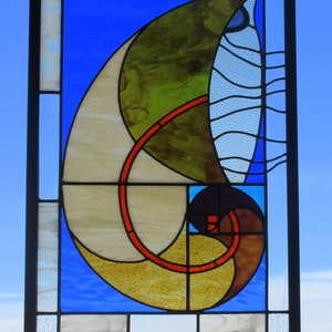 Stained Glass Chambered Nautilus 17" x 26"
