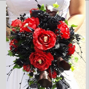 Gothic Bride Bouquet /wedding flowers custom made to your designs Photos are examples! Message me before buying to discuss details.