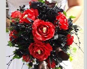 Gothic Bride Bouquet /wedding flowers custom made to your designs Photos are examples! Message me before buying to discuss details.