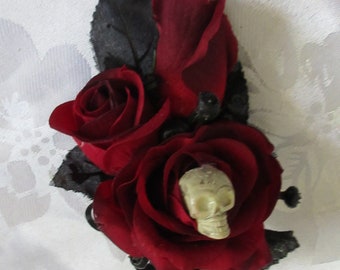 Gothic Corsage,Buttonhole. Gothic Wedding ,Prom. Photos are examples! You can have any colour. Message me prior to buying to discuss details