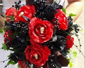 Gothic Bride Bouquet /wedding flowers custom made to your designs Photos are examples! They're custom made. Message me to discuss your ideas