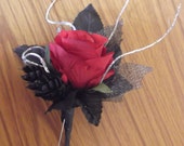 Goth Wedding Buttonhole/corsage/ lapel flower. Photos are examples! They are made to your specifications! Message me to discuss your designs