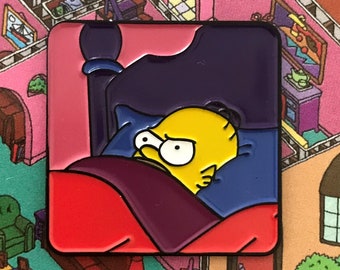 Emaille speldje met boze Homer, grappige cartoon reversspeld, cadeau voor hem