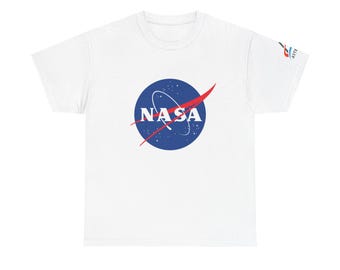 NASA Meatball T-shirt met Artemis-logo op de mouw, unisex T-shirt met ruimtevaartthema, cadeau voor ruimtevaartliefhebbers