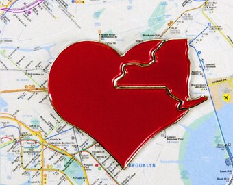 Heart NY/I Love New York-zachte emaille reversspeld