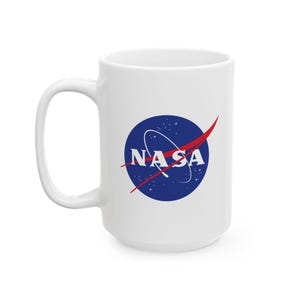 Taza de café con el logo de la NASA Meatball, taza de cerámica de doble cara de 443 ml, regalo para amantes del espacio.