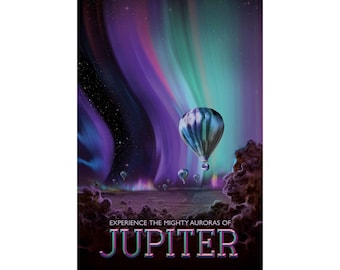Jupiter JPL Travel Poster | Retro Space Travel Poster Matte Vertical Poster | Asteroid Belt Art