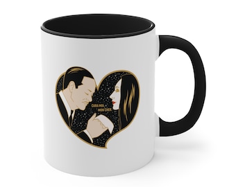Morticia and Gomez Addams - Two Side Imprint, Accent Coffee Mug, 11oz