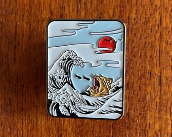 Emaille speldje met oceaanmotief, schattig kattenspeldje, cadeau voor kattenliefhebbers