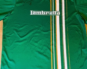 Lambretta Green Tee signed by Phil Daniels Quadrophenia size 2XL