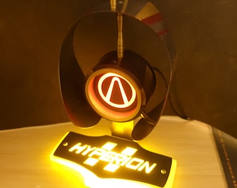 Custom handmade Borderlands Hyperion themed headphone / headset holder / stand / lamp