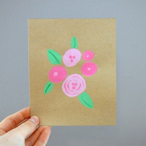 Miniatura Wall Art - tondo fiori e foglie - pittura originale