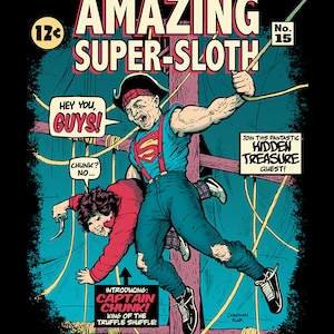 Goonies tee / Super Sloth / Chunk / Eighties / 1980s / nostalgia / comics / mashup / parody / pirates / crossover / movies / retro / funny