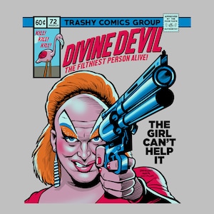 Pink Flamingos Tee / Divine  / Movies / Classic Films / Cult Film / Comics / Eighties / Babs Johnson / Punk / Mashup / John Waters