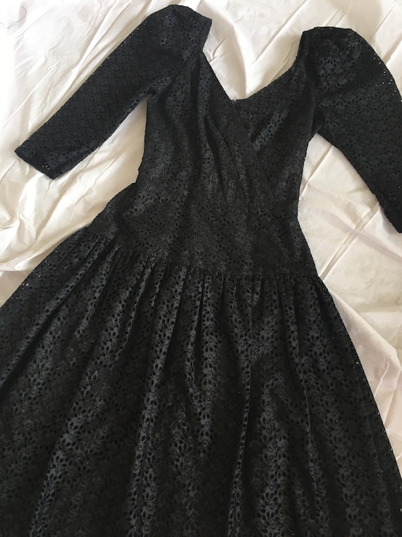 1980s does 1950s Black Lace Dress