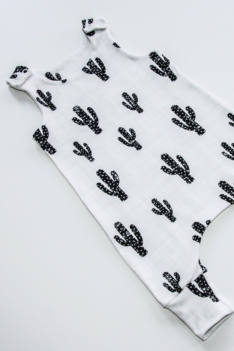 organic baby clothes monochrome romper Black cactus baby romper,baby boy romper baby boy clothes baby girl clothes baby girl romper