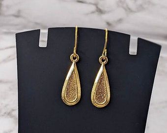 Tiny Drop Earrings Minimalist Delicate Little Dangle Small Gold Tear Drop Versatile Goes with Everything Jewelry Under 20 Dollars Gift