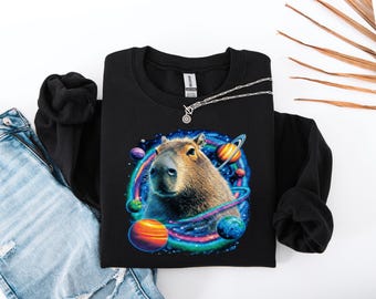 Cosmic Capybara Sweatshirt|Vintage Space Capybara Sweatshirt |Funny Capybara Gift|Vintage 90s sweatshirt| Capybara Lovers sweatshirt|Retro