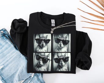 Photobooth Squirrel Sweatshirt | Funny Woodland Animal