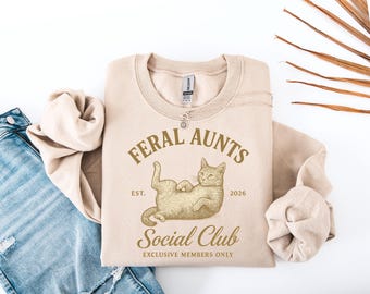Sweatshirt Feral Tante Social Club | Grappige kattenafbeelding