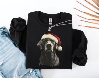 Christmas Black Lab Sweatshirt | Holiday Dog Mom Gift