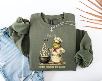 Sudadera divertida de chef rana / Regalo de mago estilo cottagecore