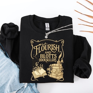Flourish and Blotts Wizard sweatshirt|Vacation Sweatshirt |Family Matching Magic School sweatshirt|Wizard Movie | Wizard Book Shop|Bookworm