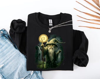 Catdalf Wizard Vintage 90s Sweatshirt|Cat Fantasy Wizard Sweatshirt |Wizard sweatshirt Gift|cat lovers sweatshirt| Funny Cat sweatshirt|