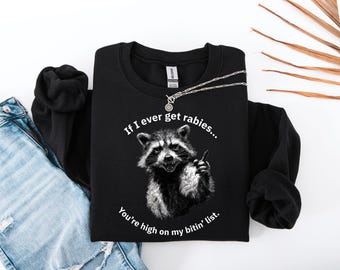 Grappige meme-trui met wasbeer | Viraal T-shirt met print
