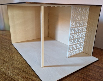 Midcentury vintage retro style Roombox kit. 1/16th 1:18 scale