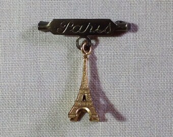 Eiffel Tower Brooch Vintage French Souvenir Brooch Free UK Postage Vintage Brooch Vintage Paris Souvenir Brooch