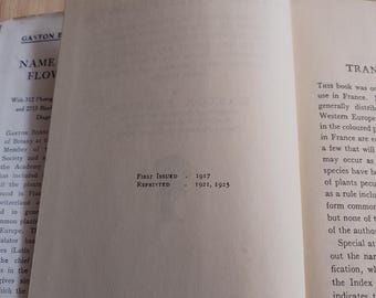 Name This Flower 1925 Edition Hardback Book by Gaston