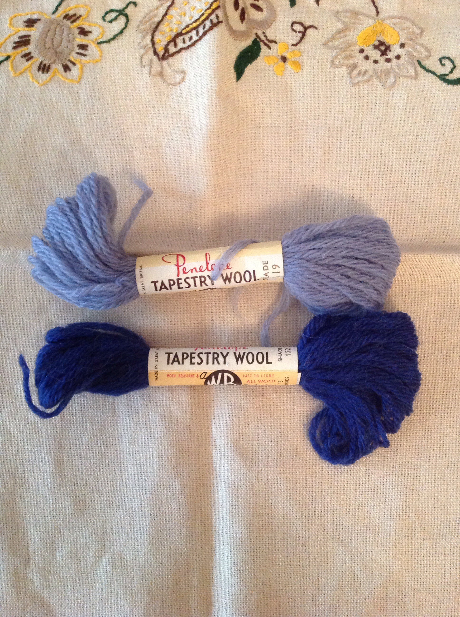 8 Skiens of Penelope Tapestry Wool Made by W M Briggs Co Ltd in Brown Green and Blue Etsy Canada