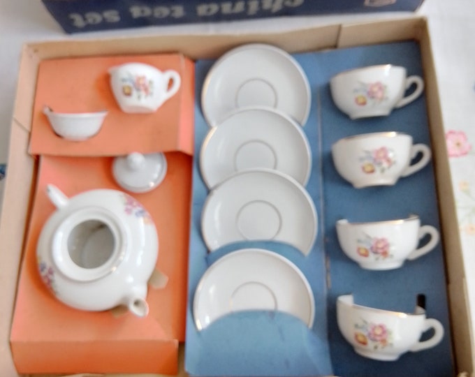 Children's China Tea Set in Original Box Etsy