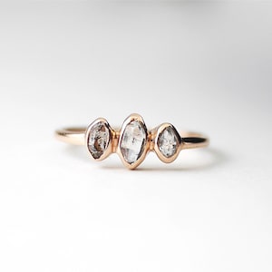 Rose Gold Herkimer Diamond Ring | Rose Gold Rings | Ring For Girlfriend | Stacking Rings | Rose Gold Engagement Ring | Ring With Stones