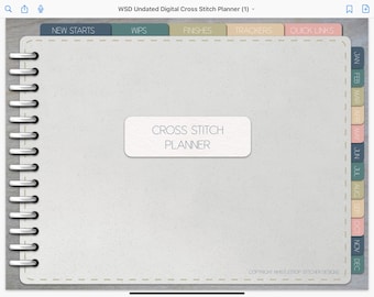 NEW! Undated Digital Cross Stitch Planner - PDF planner for Goodnotes, Noteshelf, Notability, Xodo and more!